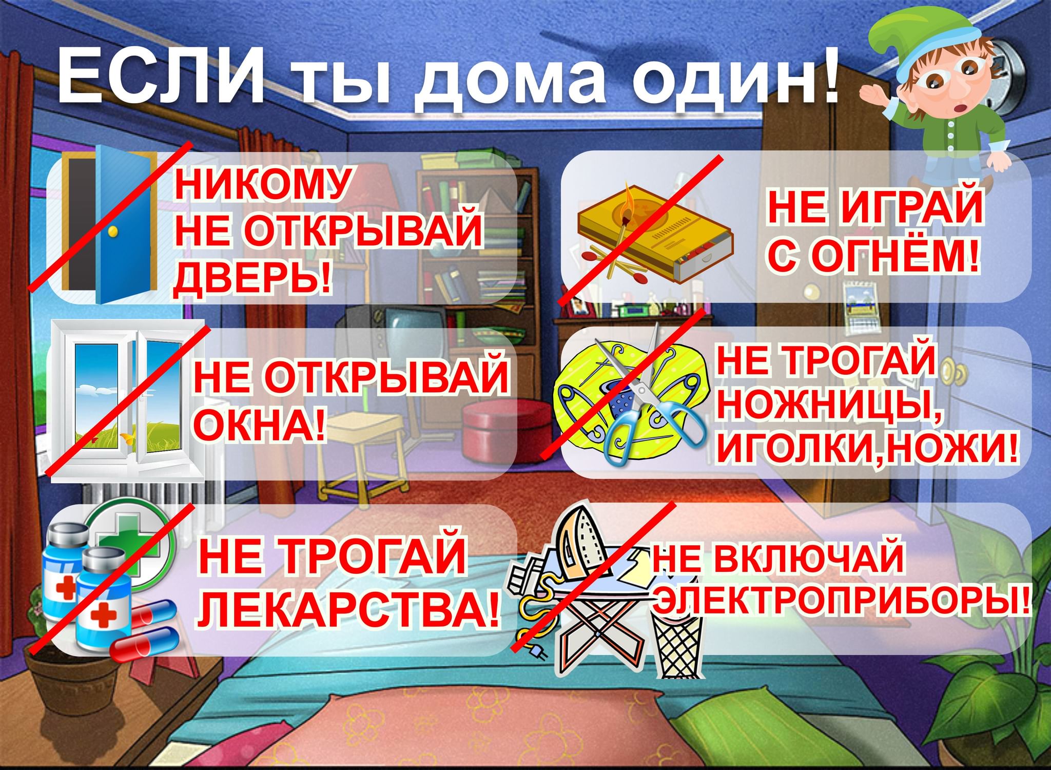 Безопасность детей дома, правила поведения ребенка в различных ситуациях..