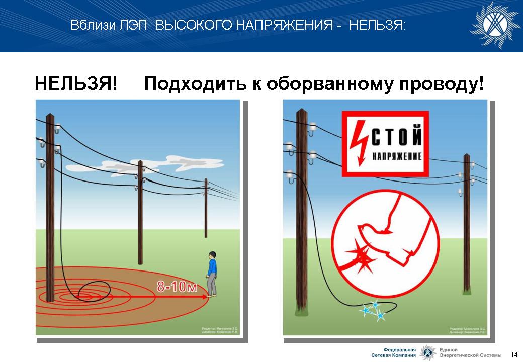 Оборванные электрические провода. Правила поведения при их обнаружении.