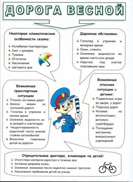 ❗ПАМЯТКА ПО ПДД В ВЕСЕННИЙ ПЕРИОД❗.