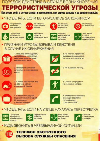 Как вести себя при террористической угрозе.