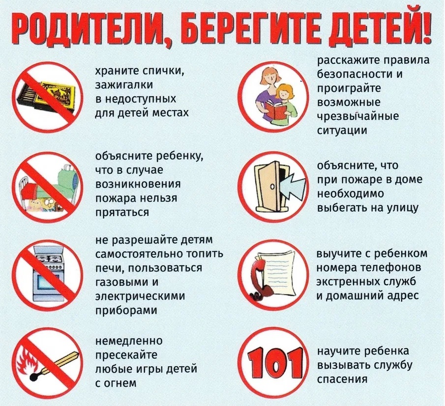Памятки по пожарной безопасности для родителей и детей.