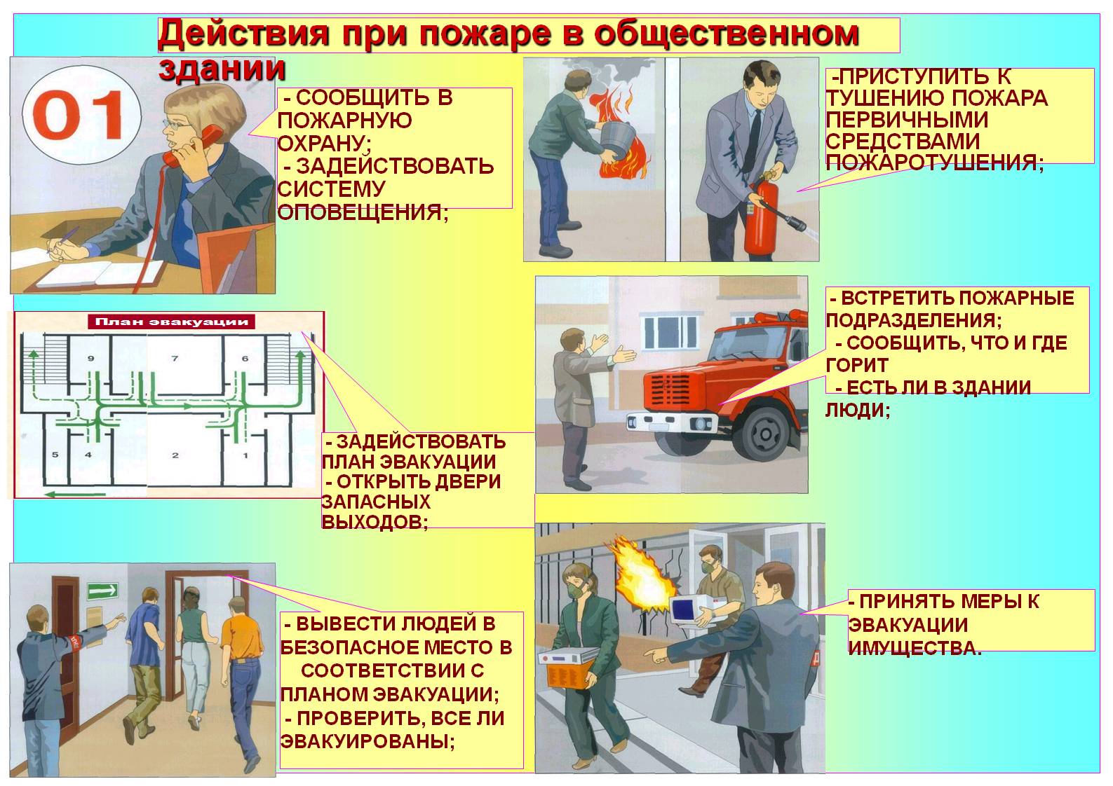 Что делать во время пожара, возникшего в общественном месте?.