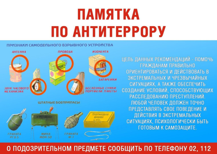 ПАМЯТКА НАСЕЛЕНИЮ ПО АНТИТЕРРОРУ. ПАМЯТКА НАСЕЛЕНИЮ ПО АНТИТЕРРОРУ.