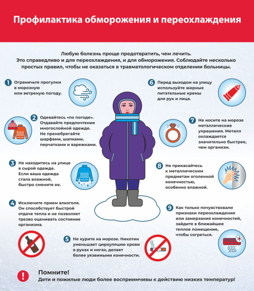 Чтобы избежать переохлаждения и обморожения, надо запомнить 6 основных правил поведения в сильный мороз:. Чтобы избежать переохлаждения и обморожения, надо запомнить 6 основных правил поведения в сильный мороз:.